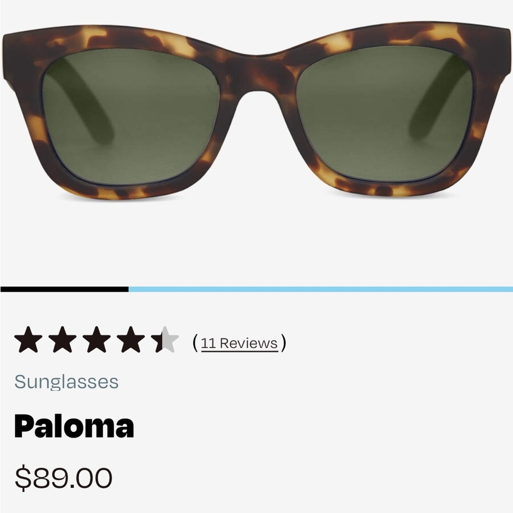 COPY - TOMS Paloma Matte Blonde Tortoise Blue Lens